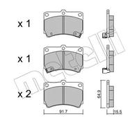 Pastiglie freno 22-0196-0 METELLI per MAZDA KIA