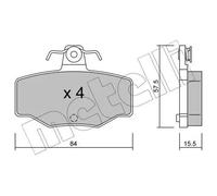 Pastiglie freno 22-0199-0 METELLI per NISSAN PRIMERA PRIMERA Hatchback ALMERA II