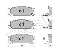 Pastiglie freno 22-0204-0 METELLI per SUBARU LEGACY I LEGACY I Familiare SVX