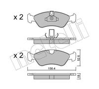 22-0208-0 METELLI SET PASTIGLIE FRENO ANTERIORI PER OPEL ASTRA F CALIBRA A ASTRA