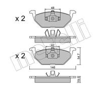Pastiglie freno 22-0211-1 METELLI per AUDI SKODA VW SEAT