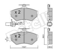 Pastiglie freno 22-0215-2 METELLI per AUDI VW SEAT