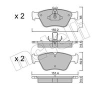 Pastiglie freno 22-0219-0 METELLI per MERCEDES-BENZ CLK SLK