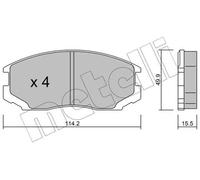 Pastiglie freno 22-0221-0 METELLI per MITSUBISHI PROTON