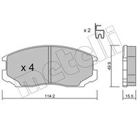 Pastiglie freno 22-0221-1 METELLI per MITSUBISHI LANCER VI COLT V LANCER VII