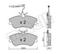 Metelli Pattini Freno Renault Espace Iii (Je0_) 2.2 D 22-0222-0