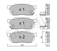 Metelli Pastiglie freno 22-0247-1 Frontali per Honda CRX I / Civic V Hatchback
