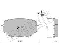 Kit Pastiglie Freno Freno A Disco Metelli 22-0249-0 per Suzuki Assale Anteriore