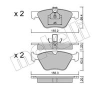 Pastiglie freno 22-0252-0 METELLI per MERCEDES-BENZ CHRYSLER