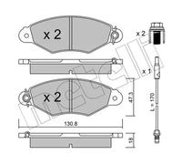 Metelli Kit pastiglie freni anteriori 22-0253-1 per Renault Kangoo (KC0/1)