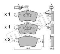 Pastiglie freno 22-0263-1 METELLI per VW TRANSPORTER T4 Autobus