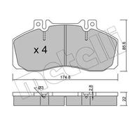 Pastiglie freno 22-0267-0 METELLI per MERCEDES-BENZ VARIO Pianale piatto/Telaio