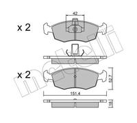 Pastiglie freno 22-0274-3 METELLI per FIAT PALIO Weekend STRADA Pick-up PUNTO