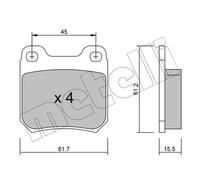Kit Pastiglie Freno Freno A Disco Metelli 22-0275-0 per Opel Saab Vauxhall