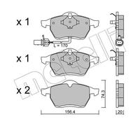 METELLI Pastiglie Freno Bremsbelegsatz Frontale per VW Sharan Ford Galaxy