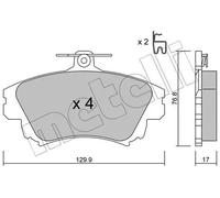 Pastiglie freno 22-0286-0 METELLI per VOLVO MITSUBISHI SMART
