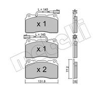 METELLI Pastiglie Frontale per Alfa Romeo 159 Sportwagon Ragno Lancia Delta III