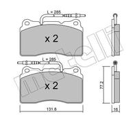 METELLI Pastiglie Freno Bremsbelegsatz Frontale Sistema Brembo per Peugeot 607