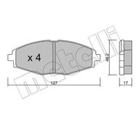 Pastiglie freno 22-0293-0 METELLI per CHEVROLET DAEWOO