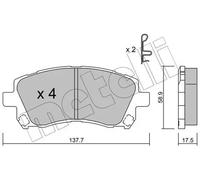 Pastiglie freno 22-0296-0 METELLI per SUBARU LEGACY III OUTBACK FORESTER