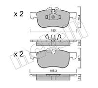 Pastiglie freno 22-0307-0 METELLI per ROVER MG