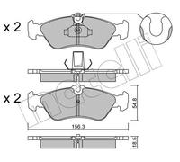 Pastiglie freno 22-0311-0 METELLI per MERCEDES-BENZ VW PUCH