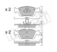 Pastiglie freno 22-0312-0 METELLI per BMW Z3 Roadster 3 Touring 3 Compact 3