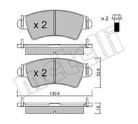 Pastiglie freno 22-0313-1 METELLI per PEUGEOT 206 SW 206 CC 206 Hatchback