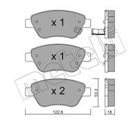 metelligroup 22-0321-2 Pastiglie Freno Anteriori E Posteriori, Made in Italy, Pezzo di Ricambio per Auto/Automobile, Kit da 4 Pezzi, Certificate ECE R90, Prive di Rame
