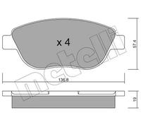 Pastiglie freno 22-0322-1 METELLI per CITROËN FIAT PEUGEOT LANCIA