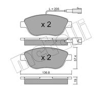 metelligroup 22-0322-3 Pastiglie Freno Anteriori E Posteriori, Made in Italy, Pezzo di Ricambio per Auto/Automobile, Kit da 4 Pezzi, Certificate ECE R90, Prive di Rame