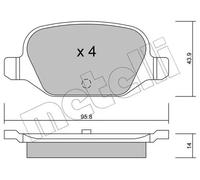 Kit Pastiglie Freno Freno A Disco Metelli 22-0324-0 per Citroën Fiat Lancia