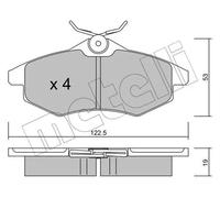Pastiglie freno 22-0328-0 METELLI per CITROËN C3 I C2 C3 II C2 ENTERPRISE