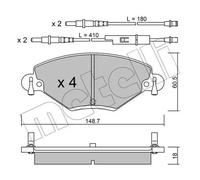 Metelli Pastiglie freno 22-0331-0 per Citroën C5 I e C5 II Break Anteriore
