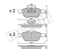 Pastiglie freno 22-0335-1 METELLI per RENAULT MEGANE II SCÉNIC II CLIO III