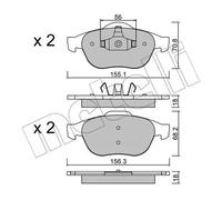 Pastiglie freno 22-0336-1 METELLI per RENAULT LAGUNA II Grandtour VEL SATIS