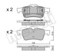 Metelli Pattini Freno Nissan Primera Traveller (Wp12) 2.2 22-0337-0