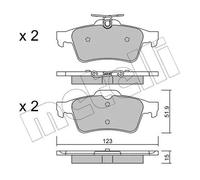 Pastiglie freno 22-0337-3 METELLI per FORD VOLVO