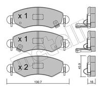 Metelli Pastiglie Freno 22-0339-1 Anteriori Made in Italy per Opel Suzuki Subaru