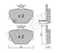 Pastiglie freno 22-0341-0 METELLI per SMART FORTWO Coupé CITY-COUPE ROADSTER