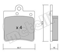 Pastiglie freno 22-0343-0 METELLI per MERCEDES-BENZ CHRYSLER