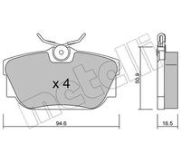 Pastiglie freno 22-0346-0 METELLI per VW TRANSPORTER T4 Autobus