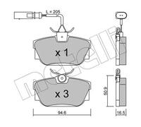Pastiglie freno 22-0346-1 METELLI per VW TRANSPORTER T4 Autobus