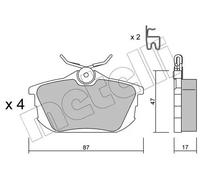 Pastiglie freno 22-0347-0 METELLI per VOLVO MITSUBISHI SMART