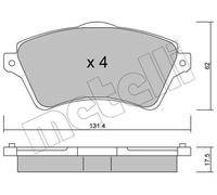 Pastiglie freno 22-0349-0 METELLI per LAND ROVER FREELANDER I