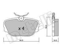 Pastiglie freno 22-0351-0 METELLI per LAND ROVER RANGE ROVER II DISCOVERY II