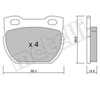 Pastiglie freno 22-0354-0 METELLI per LAND ROVER DEFENDER Station Wagon