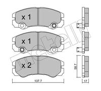 Pastiglie freno 22-0357-1 METELLI per OPEL ISUZU