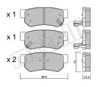 Pastiglie freno 22-0365-0 METELLI per KIA HYUNDAI