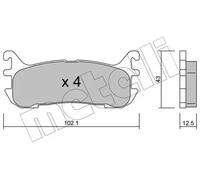 Pastiglie freno 22-0393-0 METELLI per MAZDA 323 F V MX-5 II 323 C V MX-5 I